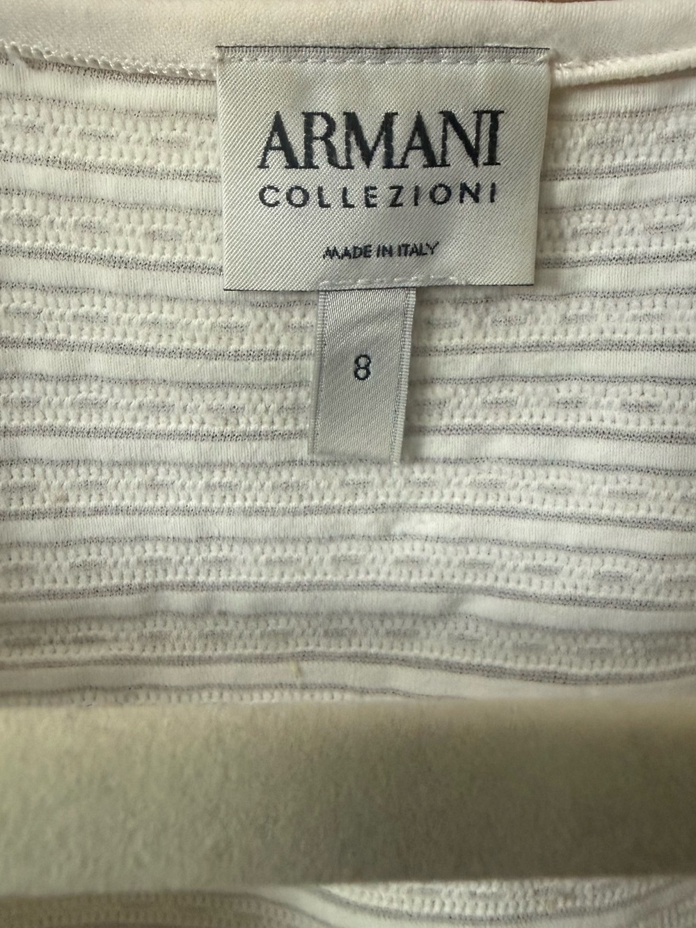Armani Collezioni White Textured Scoop Neck Top - Picture 6 of 8